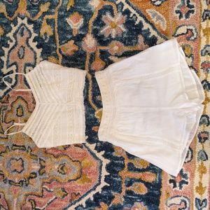American eagle crop tank and shorts matching set white